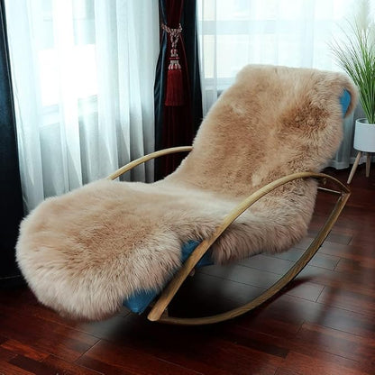 WL&ALLEN Large Sheepskin Rug Genuine Thick and Lush 3 Inch Pile，Luxury Australian Pelts |Large Sheepskin Wool Area Rugs (Single & a Half Pelt 2'6" x 5‘，Light Brown)…