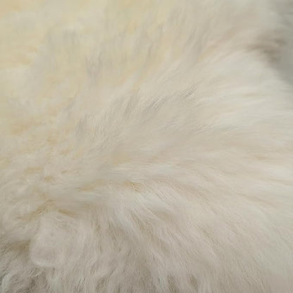 Kopal Genuine Australian Sheepskin Rug, Real Lambskin Area Rug, 2.1x3.2 ft Single Pelt, Natural White
