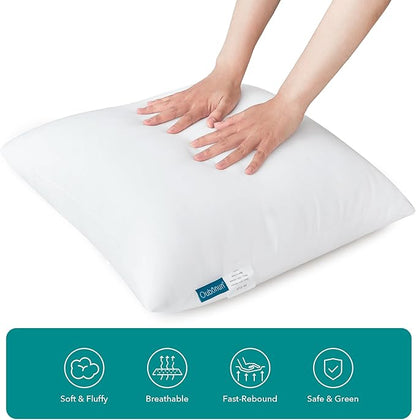 Oubonun 12 x 20 Throw Pillow Inserts - Soft, Plush & Decorative Down Alternative Pillows for Couch Sofa Bed, Machine Washable - White, Pack of 4