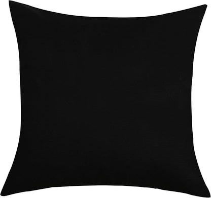 TangDepot Handmade Decorative Solid 100% Cotton Canvas Throw Pillow Covers/Pillow Shams, (12"x12", Black)