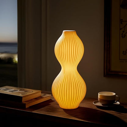 RONDURE 15.8" Modern Ceramic Table Lamp, Fully Dimmable Modern Bedside Lamps for Bedroom, Living Room and Nightstand, White Translucent Ceramic Shade, Warm Ambient Lighting, Corded, Bulb Included