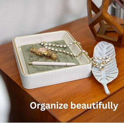 Perfume Tray Valet Tray Night Stand Bedside Organizer| Perfume Organizer Catchall| Perfume Trays for Dresser Vanity Tray for Dresser Countertop| Perfume Holder| Nightstand Organizer Women