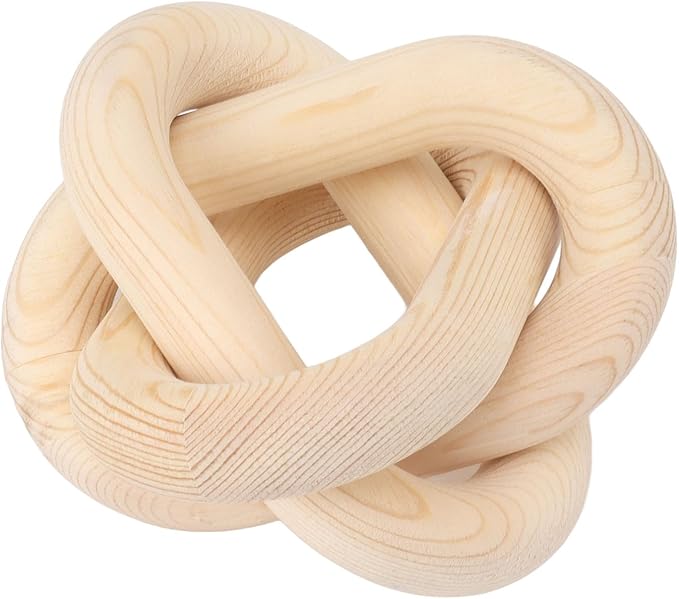 FILFEEL Decorative Wood Chain Link for Home & Coffee Shop - Rustic for Living Room and Bedroom (Natural Wood)