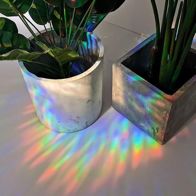 Olicard Suncatcher Sticker Indoor Rainbow Prism Film for Bedroom Decoration, Anti-Collision Window Decals for Bird Strikes, Sun Catchers, Window Rainbow Maker for Home Decor