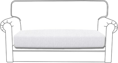 Easy-Going Stretch Loveseat Cushion Cover Sofa Cushion Furniture Protector Sofa Seat Sofa Slipcover Sofa Cover Soft Flexibility with Elastic Bottom(Loveseat Cushion, Snow White)