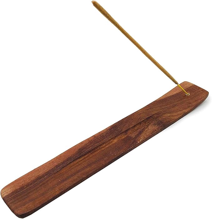 Bless-International Traditional-Handmade-Burner Wooden-Incense-Stick-Holder Ash-Catcher-Stand for-Aromatherapy-Meditation-Yoga (Incense Holder 10 inch(2 pcs))