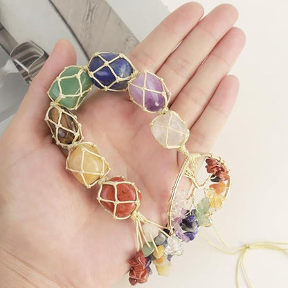 Anjiucc Handmade Crystal Window Car Hanging Ornaments 7 Chakra Home Ornament Yoga Meditation Car Decoration
