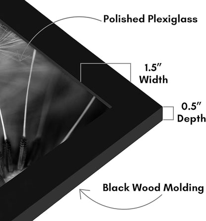 Americanflat 13x16 Picture Frame with Polished Plexiglass - Black Picture Frame - Wide Photo Frames Made of Engineered Wood for Vertical or Horizontal Wall Display - Epic Collection - Black