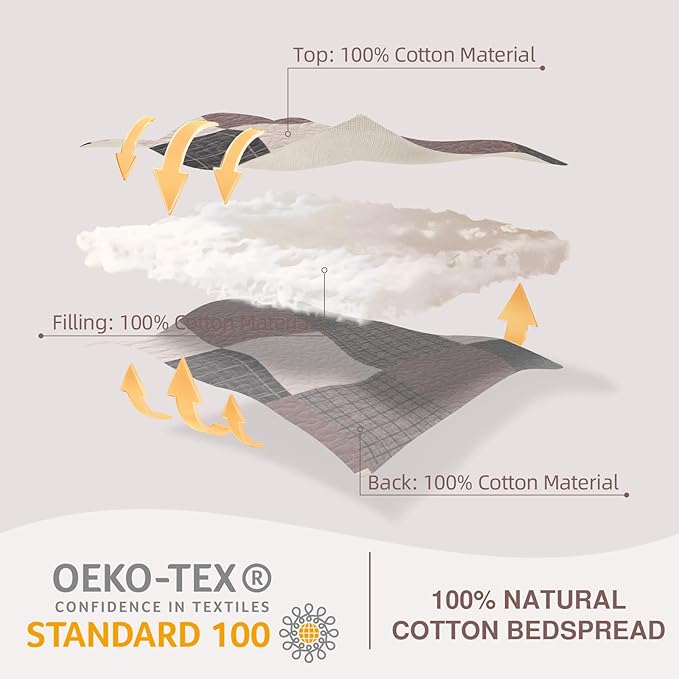 EWlinens 100% Cotton 120"x102" Oversized Queen Bedspread - Farmhouse Extra Large Quilts Queen Size, All Season Patchwork Plaid Rustic Striped Quilt Bedding Set, 3pcs, Chocolate Malt/Brown/Black/Beige