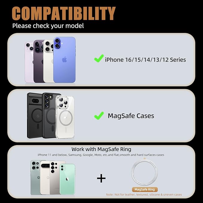 Magnetic Tripod for iPhone, Aluminium Phone Tripod Stand Compatible with Magsafe iPhone 17/16/15/14/13/12 Series, Foldable Strong Magnetic Phone Stand & Travel Essentials Accessories