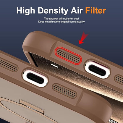 Compatible with iPhone 13 Pro Case with Invisible Magnetic O-Ring Stand Military-Grade Translucent Case for iPhone 13 Pro 6.1" [Compatible with Mag-Safe][Great Grip Feeling],Desert Brown