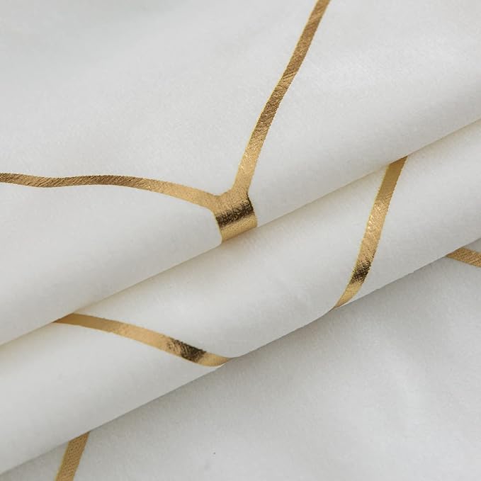 WACOMECO Gold Throw Pillow Covers, Pack of 2 Soft Velvet Decorative Cushion Covers for Couch Sofa Home Decoration, White, 18x18 Inch