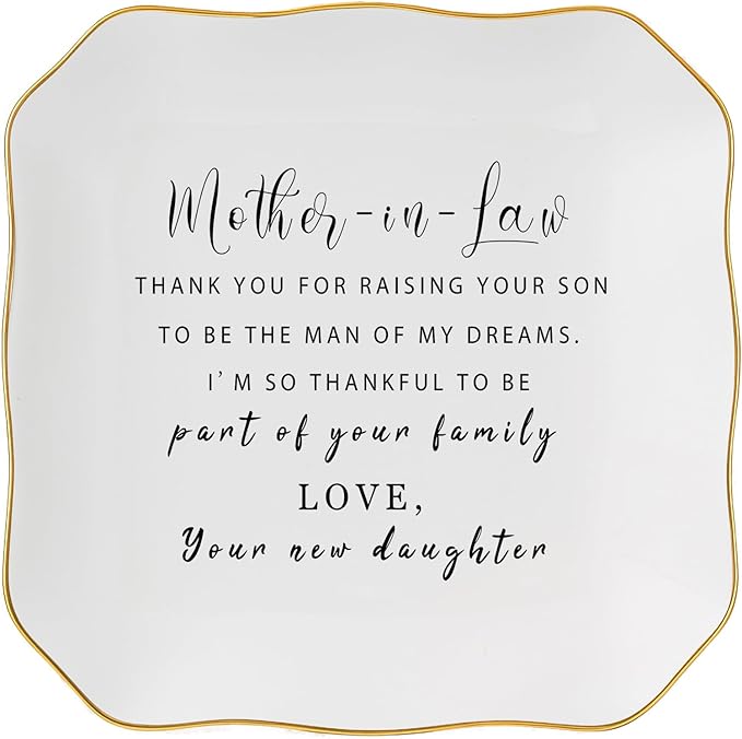 Mother in Law Gifts Jewelry Dish Trinket Dish - Gifts for Mother in Law Christmas Birthday Valentine's Mother's Day, Wedding Gift for Future Mother in Law from Bride