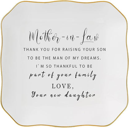 Mother in Law Gifts Jewelry Dish Trinket Dish - Gifts for Mother in Law Christmas Birthday Valentine's Mother's Day, Wedding Gift for Future Mother in Law from Bride