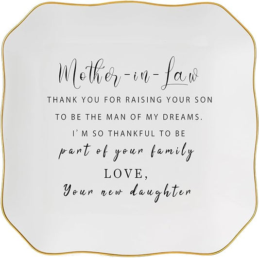 Mother in Law Gifts Jewelry Dish Trinket Dish - Gifts for Mother in Law Christmas Birthday Valentine's Mother's Day, Wedding Gift for Future Mother in Law from Bride