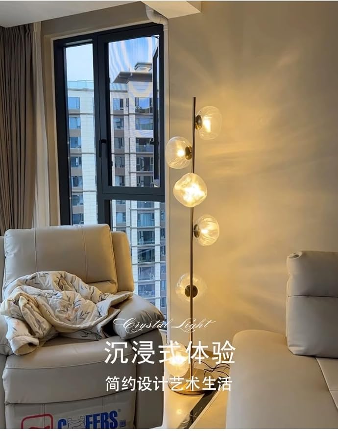 Nordic Modern Floor Lamp Fashion Luxury Family Iiving Room Bedroom Study Villa Hotel LED Creativity Decorative Standing Light (Style 109)