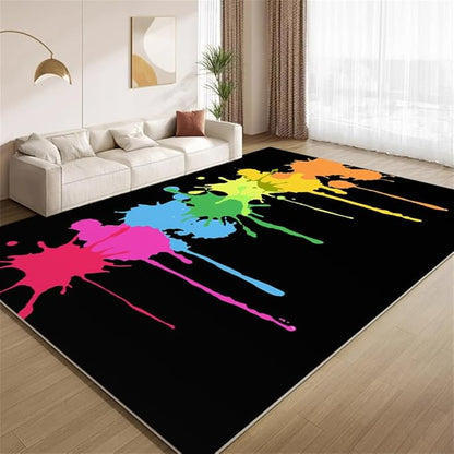 Colorful Paint Splash Rug 6x8 Large Area Rugs Minimalist Multicolor Art Rugs Soft Non Slip Washable Non Shedding Indoor Carpet for Living Room Bedroom Kids Room Home Entrance Foyer Decor