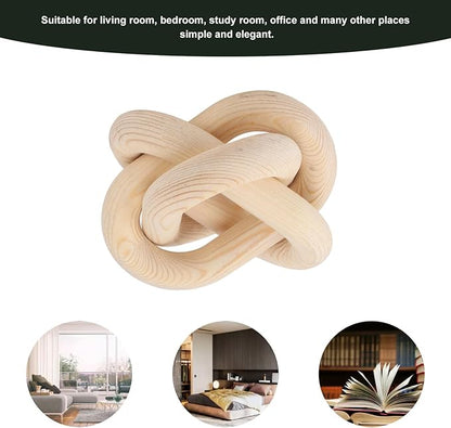 FILFEEL Decorative Wood Chain Link for Home & Coffee Shop - Rustic for Living Room and Bedroom (Natural Wood)