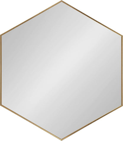 Kate and Laurel Rhodes 6-Sided Hexagon Wall Mirror, 30.75x34.75 Gold