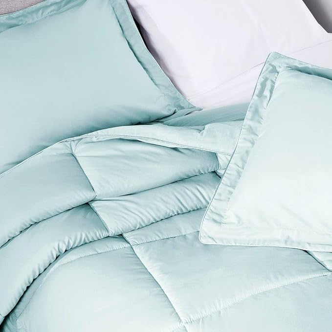 PeachSkinSheets Night Sweats: The Original 1500TC Soft Super Twin/XL Twin Oversized Comforter Set Beach Blue