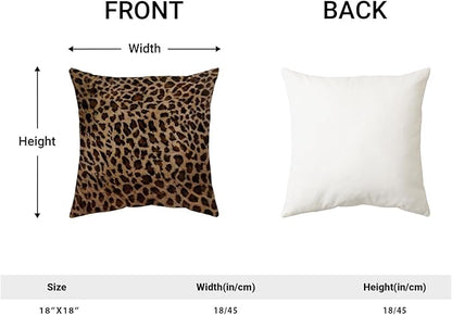 Cheetah Pillow Covers 18x18 Inch Set of 2 Leopard Brown Throw Pillows Animal Skin Print Pillow Cases Modern Decorative Pillows Outdoor Farmhouse Soft Cotton Cushion Case Decor for Couch Home