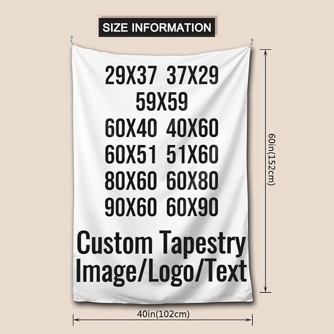 Customizable Tapestry Upload Images Add Your Picture Logo Text Backdrop For Bedroom Wedding 40x60 Tapestry