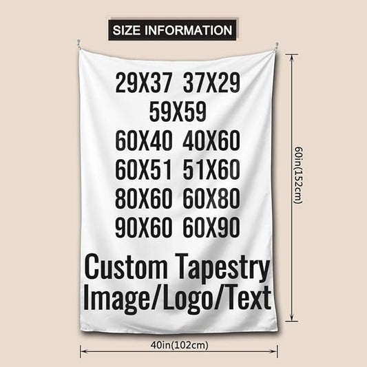 Customizable Tapestry Upload Images Add Your Picture Logo Text Backdrop For Bedroom Wedding 40x60 Tapestry