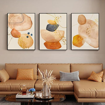 QKF Modern decor Minimalist Abstract framed Canvas Large Wall Art For Living Bedroom Bathroom Room Paintings posters Home Decoration posters & prints 16“X 24” wall art set of 3