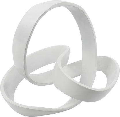 JONATHAN Y DEC1000A Chamberlain 7" Aluminum Abstract Knot Decorative Sculpture Home Decor for Office, Bedroom, Living Room, Shelves & Coffee Tables, White