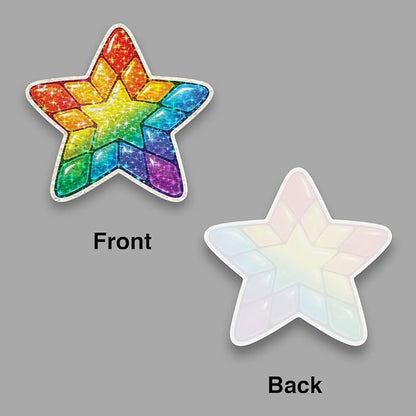 Vibrant Star Mosaic Acrylic Suncatcher, Window Hanging Sun Catcher Ornament, Crystal Prism Light Catcher Decor, Sunlight Window Decor, Aesthetic Home Decor Gift