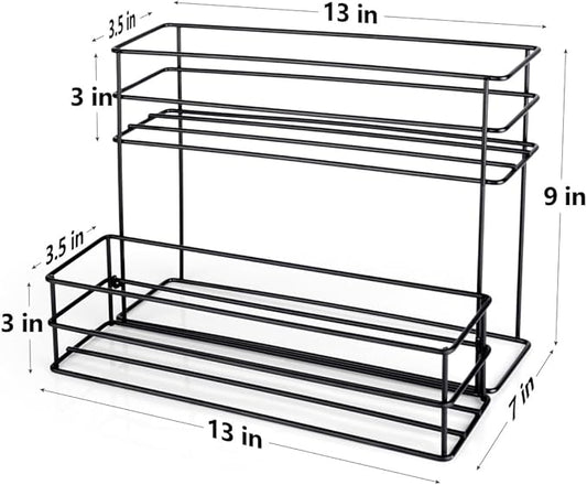 8 Bottle Capacity Coffee Syrup Organizer 2 Tier Coffee Syrup Stand Shelf for Coffee Bar Kitchen Small Wine Rack for Bar Family Storage for Syrup Wine Dressing