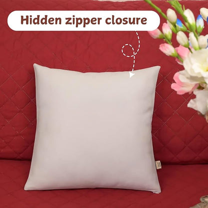 Lambskin Leather Pillow Cover, Hand Panel Stitched Leather Decorative Throw Pillow Covers for Couch Sofa Bed Living Room Garden (20x20 Inches, White Pack of 1)