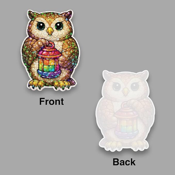 Bronze Owl Beacon Acrylic Suncatcher, Window Hanging Sun Catcher Ornament, Crystal Prism Light Catcher Decor, Sunlight Window Decor, Aesthetic Home Decor Gift