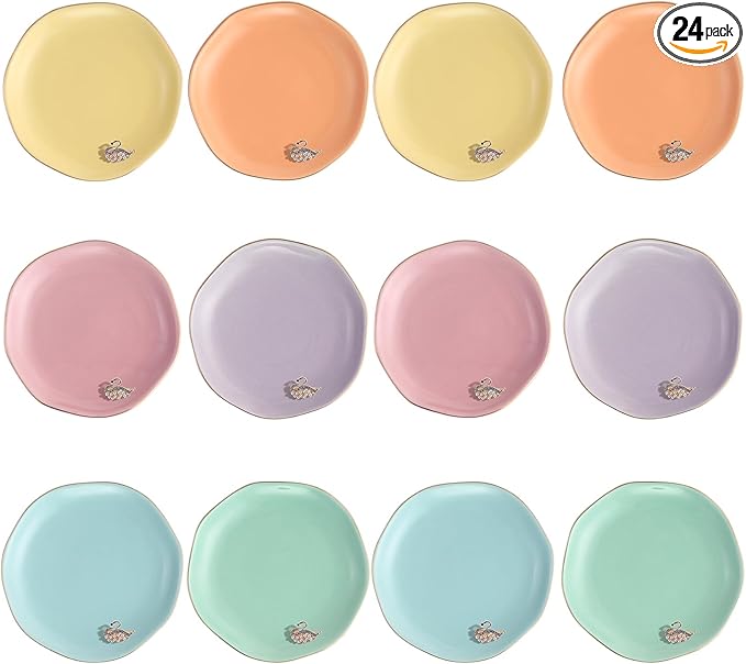 Shappy 24 Pcs Christmas Ceramic Jewelry Tray Gift 4.5 Ring Dish Bulk Decorative Trinket Dish for Birthdays Gift (Macaron Color)