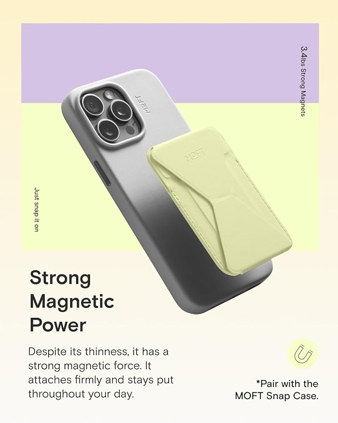 MOFT Magnetic Wallet Stand Compatible with iPhone 17/16/15/14/13/12 Series, Angle Adjustment & Magsafe Compatible MOVAS Phone Stand, Soft Avocado