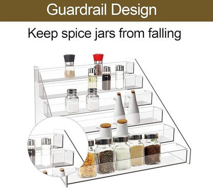 WUIVIUT Spice Rack Organizer For Cabinet, Acrylic Tier Spice Shelf Can Storage Organizer for Kitchen Pantry Countertop