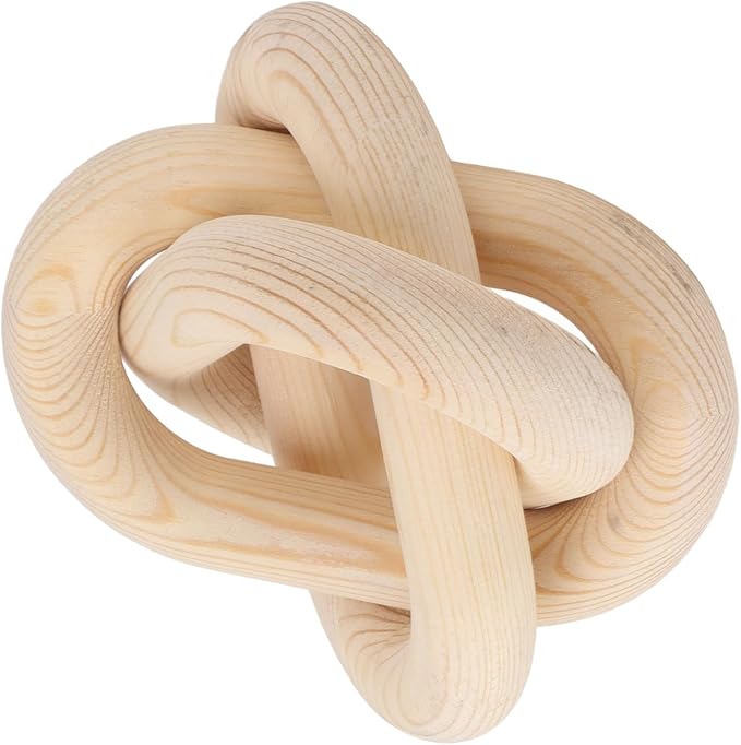 Pongnas Decorative Wood Chain Links for Home Dcor - Rustic Links for Living Room, Coffee Shop & More in Elegant (Light Brown)