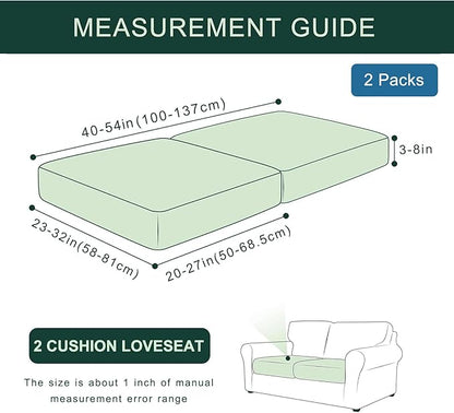 hyha Individual Couch Cushion Covers, Stretch Magic Sofa Seat Cushion Covers Washable, Dog Couch Sofa Slipcover for Pets, Kid with Elastic Bottom(2PC, Lake Blue)