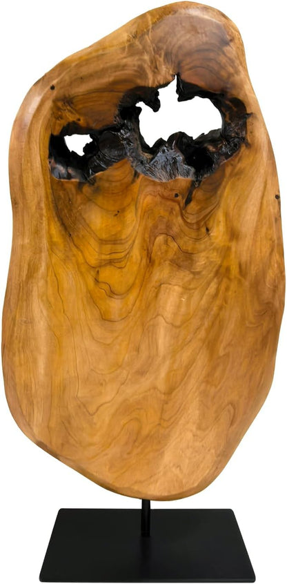 WELLAND Irregular Cedar Wood Sculpture 8.75" W x 1.75" D x 17.75" H Natural Edge Tabletop Statues, Handmade Ornaments, Décor for Living Room, Home Office, Bedroom,