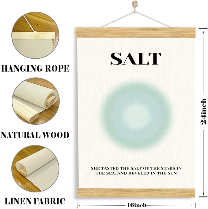 YGSDZY Salt Poster, Sun Salt Decor, Rustic Hanging Canvas Poster, Beach House Decor, Gallery Decors Art, Coastal Ocean Style Home Decoration, Living Room Hanging Decors 11.8 * 15.7