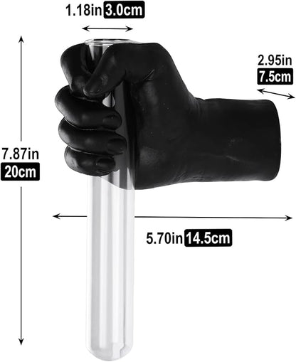 Unique Wall Sculptures, Hand Vases Home Decor, Wall Mount Art Sculpture, Unique Wall Art Statue, Funky Flower Vase Decorations, Modern Eclectic Hanging Decor,Glass Test Tube Vase (Black)