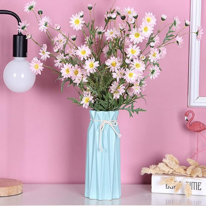 Ceramic Flower Vase Modern Home Decor Vases for Centerpieces Blue Minimalist Farmhouse 9.5" H x 3.9" W Cute Decorative Vases Flowers Tulip Pampas Grass Vase for Table Bathroom Shelf