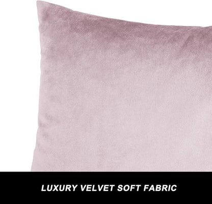 GIGIZAZA Decorative Couch Throw Pillow Cover,Set of 2 20x20 Sweet Lilac Pillow Covers,Square Sofa Velvet Throw Cushions