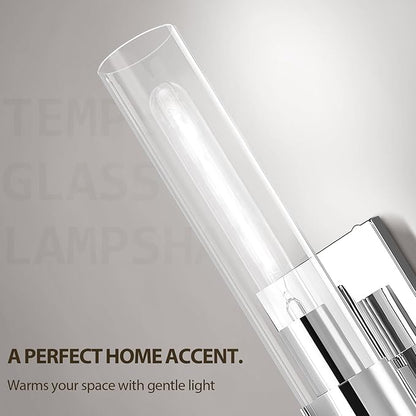 Nickle Wall Sconce, 22.8" Vanity Lights for Bathroom, Sconces Wall Lighting 2-Light, Modern Wall Lamps for Bedroom Living Room Bathroom Hallway