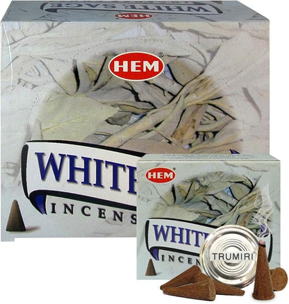 White Sage Incense Cones and Cone Incense Burner Bundle Insence Insense Hem Incense