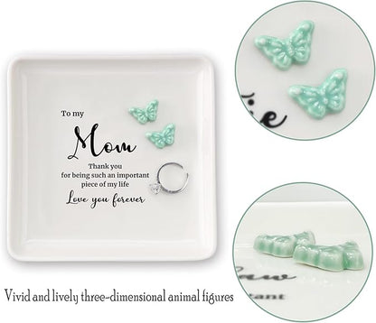 HOME SMIEL Christmas Valentines Gifts for Mom from Daughter Son Ring Dish Jewelry Tray-Best Mom Ever Gifts Unique Mother Mothers Day Birthday-Thank You for Being Such An Important Piece