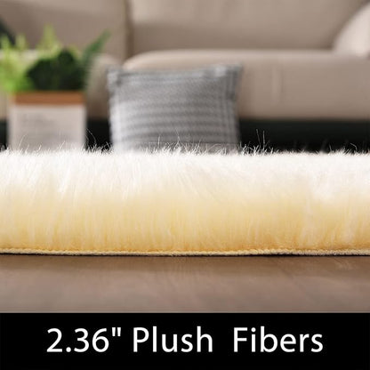 Latepis Large Area Rugs Yellow 6.7X10 Fluffy Shag Rugs Washable Faux Fur Rug for Living Room Plush Soft Fuzzy Rug for Bedroom Playroom Home Decor Rectangle