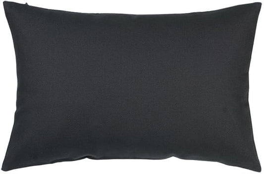 TangDepot Handmade Decorative Solid 100% Cotton Canvas Throw Pillow Covers/Pillow Shams, (12"x18", Charcoal Gray)