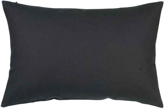 TangDepot Handmade Decorative Solid 100% Cotton Canvas Throw Pillow Covers/Pillow Shams, (12"x20", Charcoal Gray)