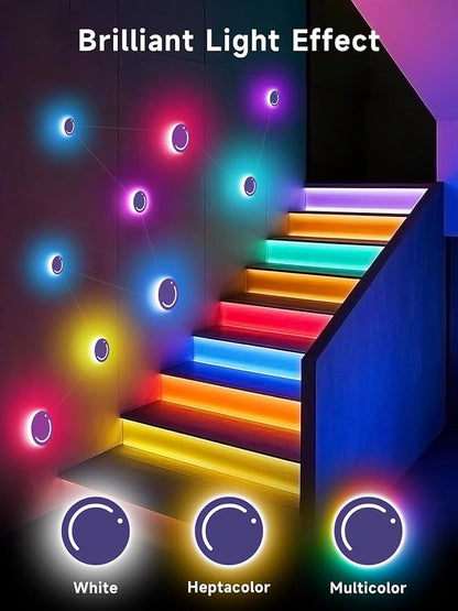 GIPOYENT Smart Wall Light, 9-Piece LED DIY Constellation Light, RGB Color Changing, Music Sync, App & Remote Control, Ambient Lighting for Bedroom, Living Room, Gaming, and Home Decor